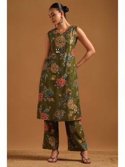 Soch - Green Floral Round Neck Co-ord Set