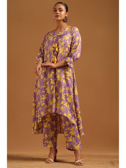 Soch - Purple Printed V-Neck Co-ord Set