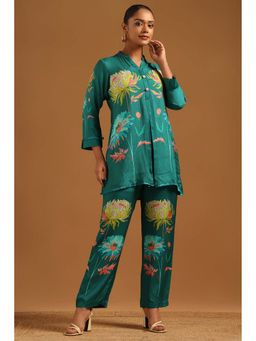 Soch - Green Floral Mandarin Neck Co-ord Set