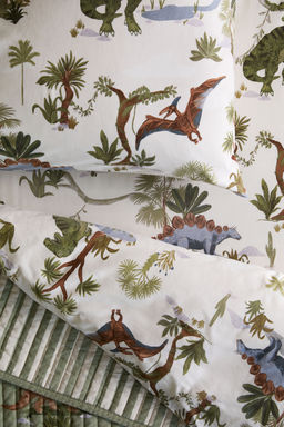 H&M - Beige Patterned Cotton Fitted Sheet