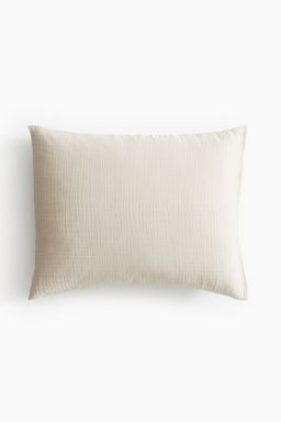 H&M - Beige Cotton Muslin Pillowcase