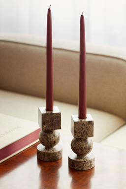 H&M - Brown Marble Candlestick