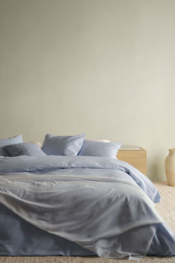 H&M - Blue Seersucker Double/King Size Duvet Cover Set