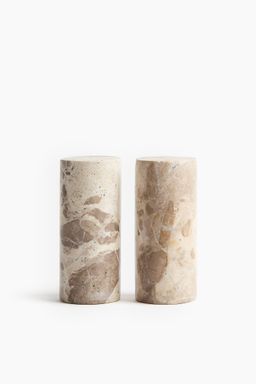 H&M - Beige Marble Salt And Pepper Shakers