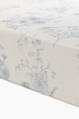H&M - Blue Patterned Satin Fitted Sheet