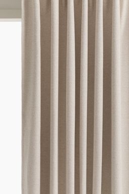 H&M - Beige 1-Pack Wide Blackout Boucle Curtain Length