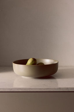 H&M - Beige Reactive-Glaze Stoneware Serving Bowl