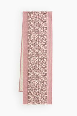 H&M - Pink Extra-Long Patterned Cotton-Blend Table Runner
