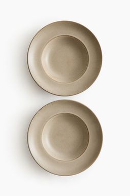 H&M - Beige 2-Pack Reactive-Glaze Deep Plates