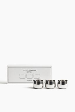 H&M - Silver 3-Pack Metal Tealight Holders