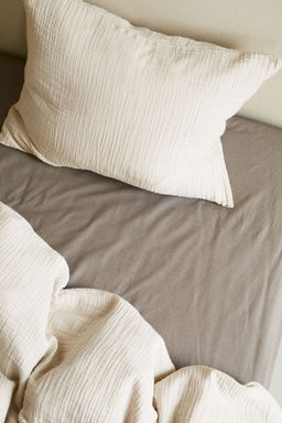 H&M - Beige Fitted Cotton Sheet