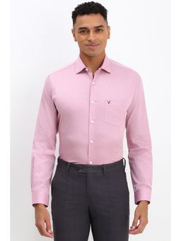Allen Solly - Men Pink Slim Fit Print Full Sleeves Formal Shirt