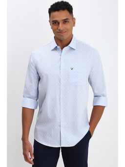Allen Solly - Men Blue Slim Fit Print Full Sleeves Casual Shirts