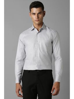 Louis Philippe - Men Grey Regular Print Full Sleeves Formal Shirt