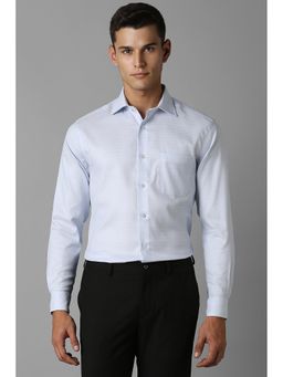 Louis Philippe - Men Blue Regular Stripe Full Sleeves Formal Shirt