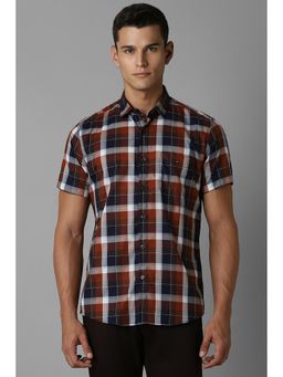 Louis Philippe - Men Multi-Color Slim Check Half Sleeves Casual Shirt