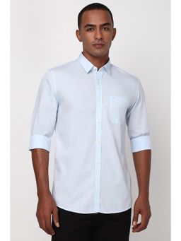 Peter England - Men Blue Slim Fit Solid Shirt