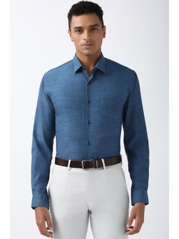 Peter England - Men Navy Blue Slim Fit Formal Shirt