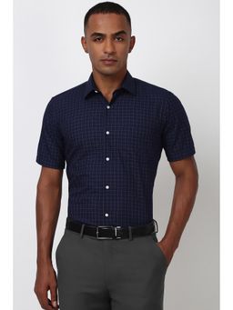 Peter England - Men Navy Blue Regular Fit Formal Shirt