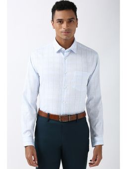 Peter England - Men Blue Regular Fit Formal Shirt