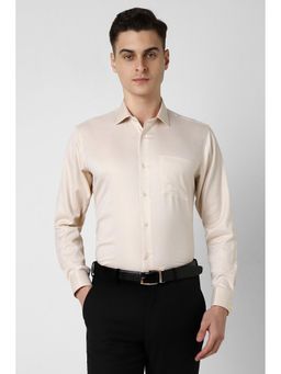 Van Heusen - Men Beige Regular Fit Full Sleeves Formal Shirt