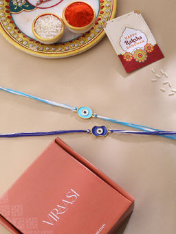 VIRAASI - Evil Eye Rakhi with Roli Chawal & Gift Card (Pack of 2)