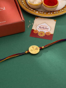 VIRAASI - Gold-Plated Rakhi with Roli Chawal & Gift Card