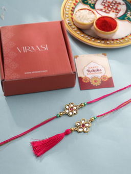 VIRAASI - Bhaiya Bhabhi Rakhi & Lumba with Gift Card And Perfume