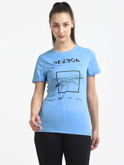 Reebok - Prime W Graphic Tee Blue Training T-Shirts