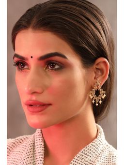 Zurooh - Contemporary Polki Studs With Pearls