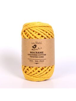 Little Birdie - Cotton Twisted Cord Sun Flower Yellow 3mm 3 Ply 25 Meter
