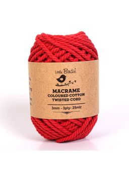 Little Birdie - Cotton Twisted Cord Red 3mm 3 Ply 25 Meter