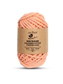 Little Birdie - Cotton Twisted Cord Peach 3mm 3 Ply 25 Meter