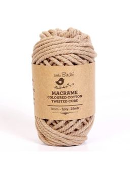 Little Birdie - Cotton Twisted Cord Khaki 3mm 3 Ply 25 Meter