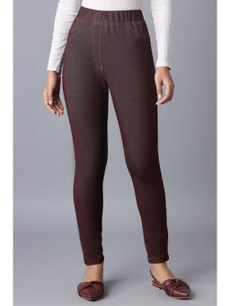 Elleven - Maroon Twill Jeggings