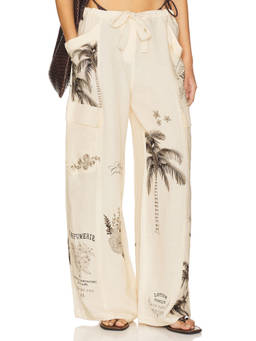 Agua Bendita - Alice Women's Tie-Up Wide-Leg Palazzo Pants Off White