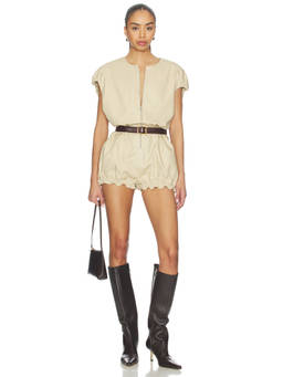 AKNVAS - Canvas Cocoon Women's Zip Front Playsuit Tan