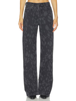 ANINE BING - Women's High-Waist Wide-Leg Jeans Black