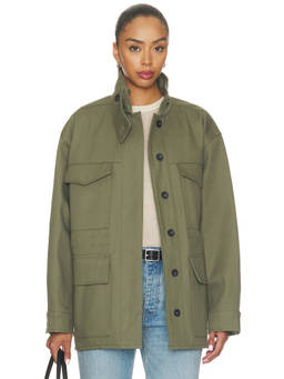 ANINE BING - Sahara Women's Utility Button Front Canvas Jacket Olive