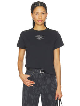 ANINE BING - Shelley Tee Studio Women's Embroidered Crew Neck T-Shirt Black