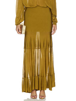 Altuzarra - Gorrell Women's Tiered Flared Maxi Skirt Olive