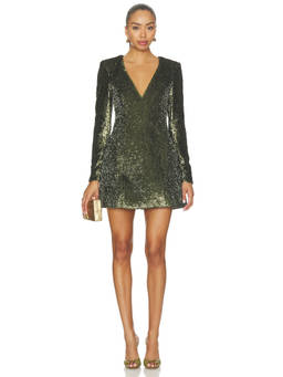 Bardot - Eida Hourglass Women's Sequin V-Neck Mini Dress Gold