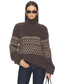 Baum und Pferdgarten - Cristine Women's Brushed Knit High Neck Sweater Brown