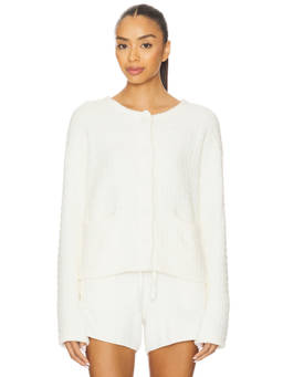 Barefoot Dreams - CozyChic Women's Textured Button-Front Knit Cardigan Off White
