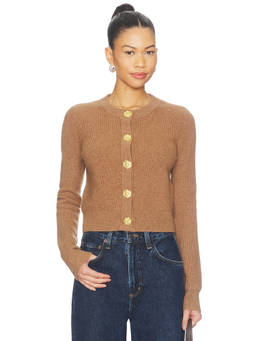 Cara Cara - Ellery Women's Rib Knit Button-Up Cardigan Brown