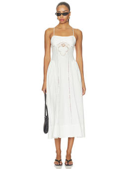 Camila Coelho - Nayara Women's Sheer Embroidered Poplin Midi Dress White