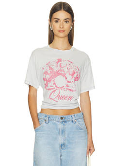 DAYDREAMER - Queen Best Friend Women's Graphic Print Crew Neck T-Shirt White