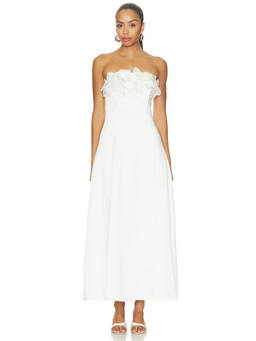 ELLIATT - Espera Women's Strapless Sequin Floral Fit & Flare Gown White