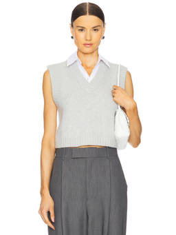 Favorite Daughter - Leigh Women's Sleeveless V-Neck Knit Vest Grey