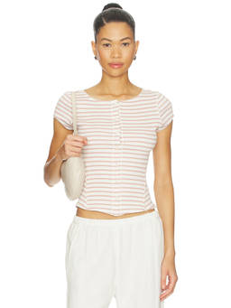 Free People - Most Wanted Women's Button-Down Ribbed Striped Cardigan White